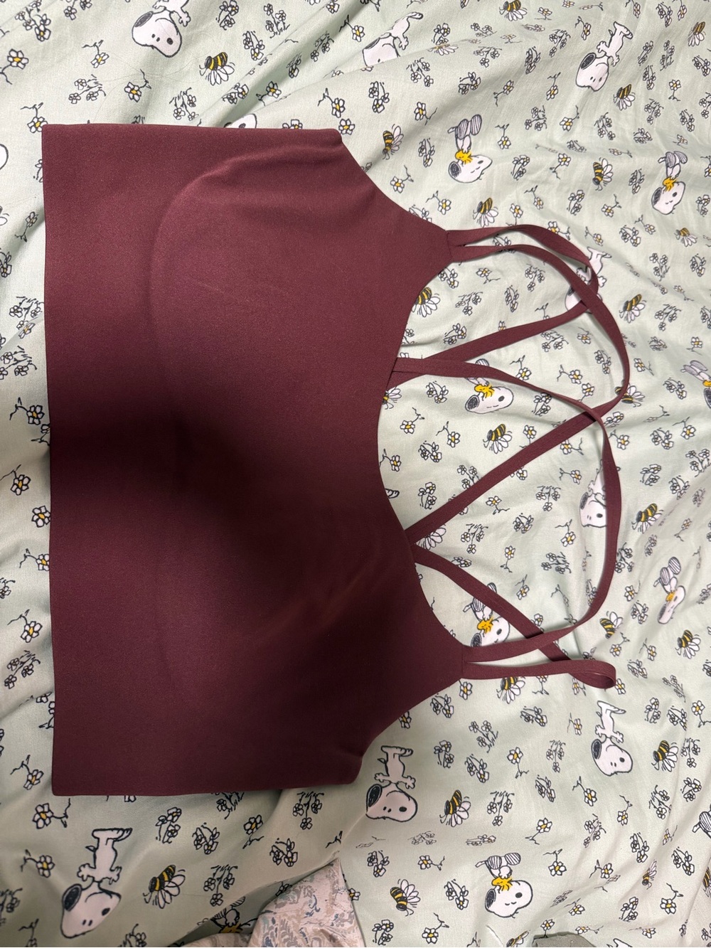 Women's Seamless Strappy Sports Bralette - Burgundy